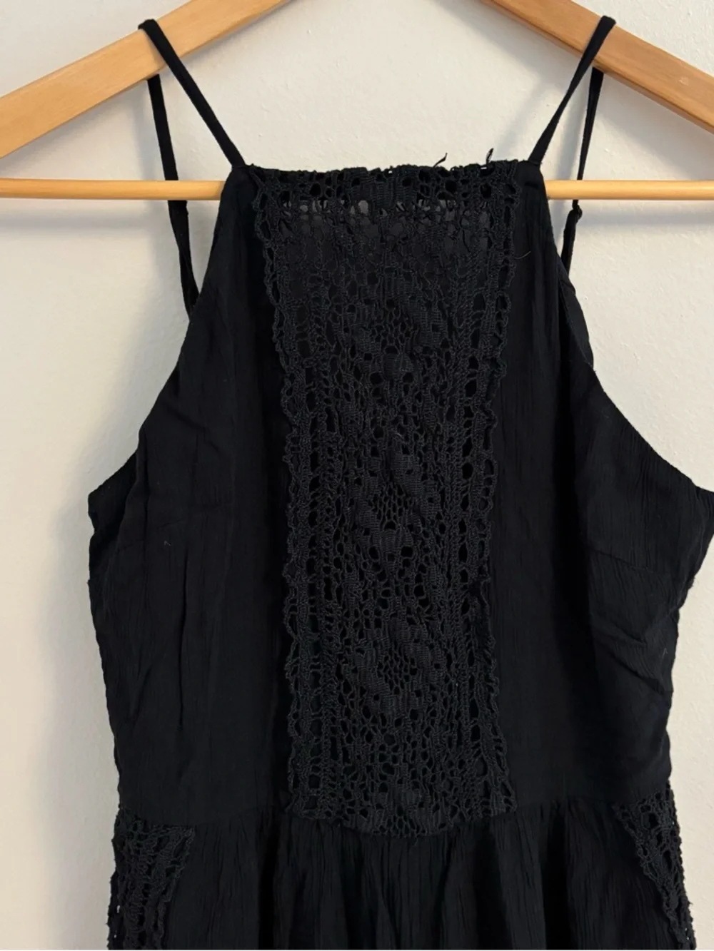 American Eagle Outfitters Black Lace-Front Jumpsuit - Picture 2 of 7